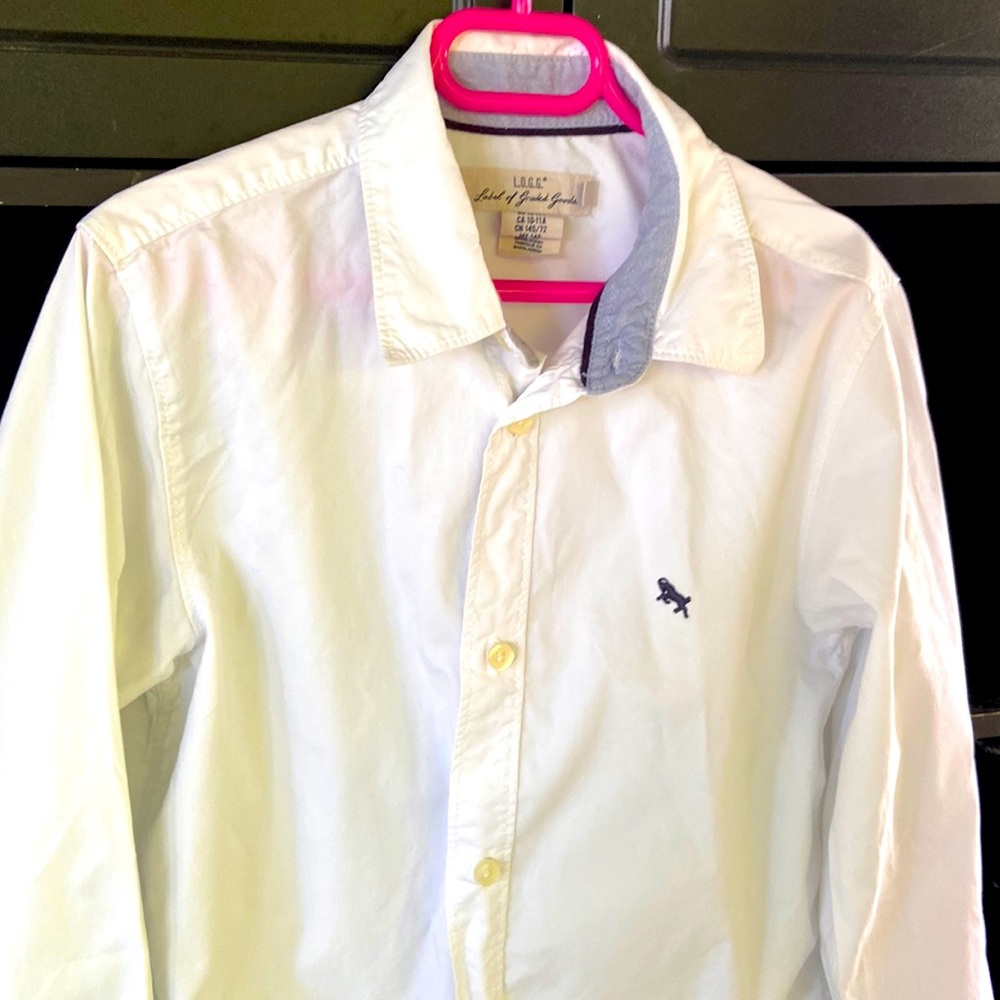LOGG from H&M boy’s white long sleeve shirt size 10